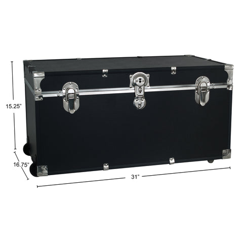 Seward 31" Trunk with Wheels & Lock, Black Seward 31" Trunk with Wheels & Lock, Black