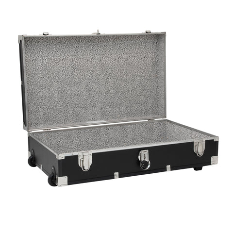 Opened main compartment - Seward Under the Bed 31" Trunk with Wheels & Lock, Black Opened main compartment - Seward Under the Bed 31" Trunk with Wheels & Lock, Black