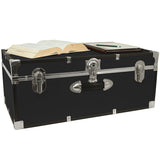 Footlocker Trunk, 30", Nickel Hardware, Black