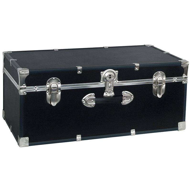 Footlocker Trunk, 30", Nickel Hardware, Black