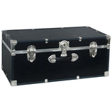 Footlocker Trunk, 30", Nickel Hardware, Black