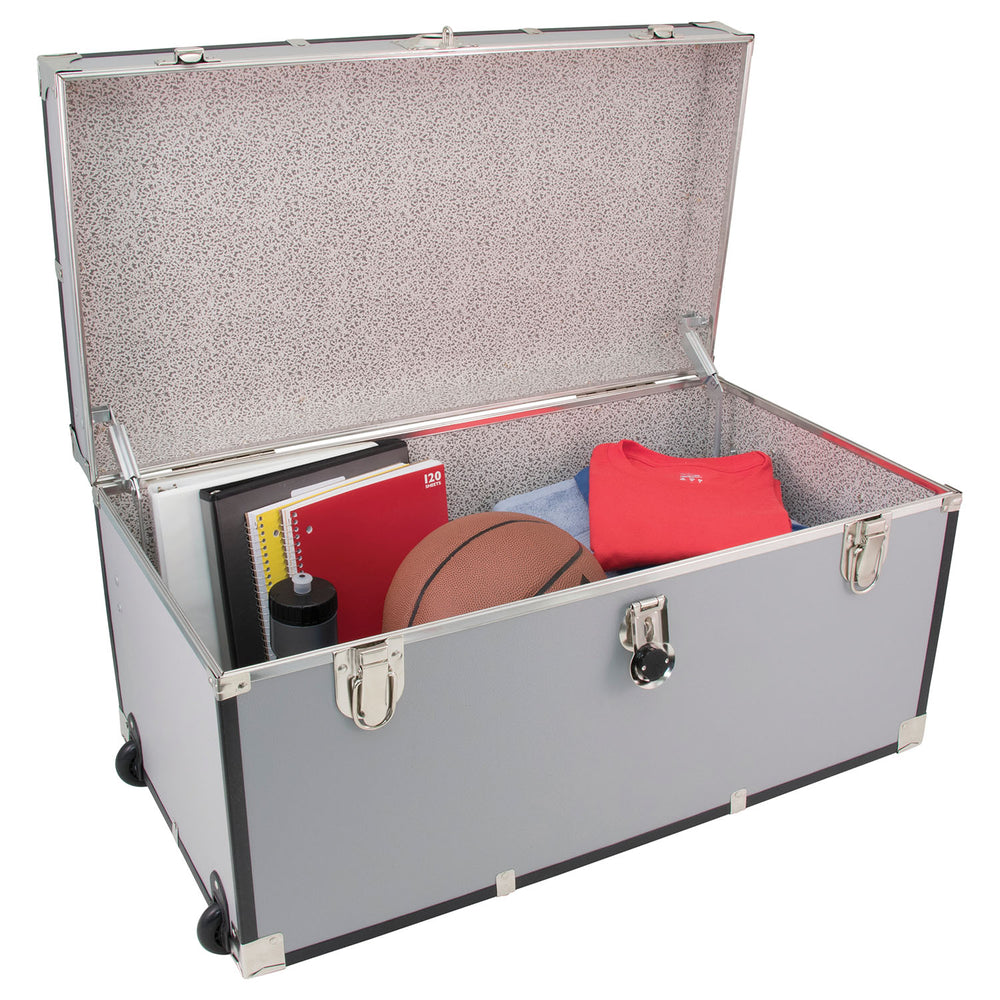 Seward Traveler 31" Footlocker Trunk with Wheels, Alloy Gray