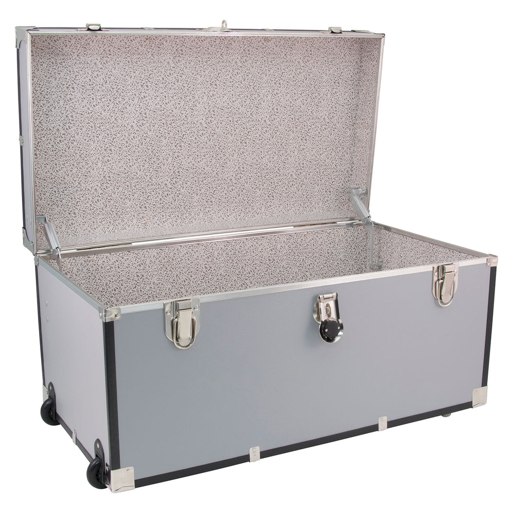 Seward Traveler 31" Footlocker Trunk with Wheels, Alloy Gray