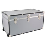 Seward Traveler 31" Footlocker Trunk with Wheels, Alloy Gray