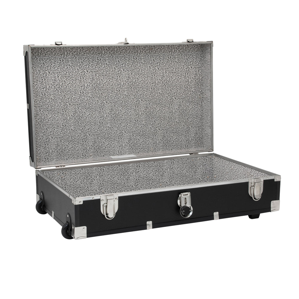 Opened main compartment - Seward Under the Bed 31" Trunk with Wheels & Lock, Black