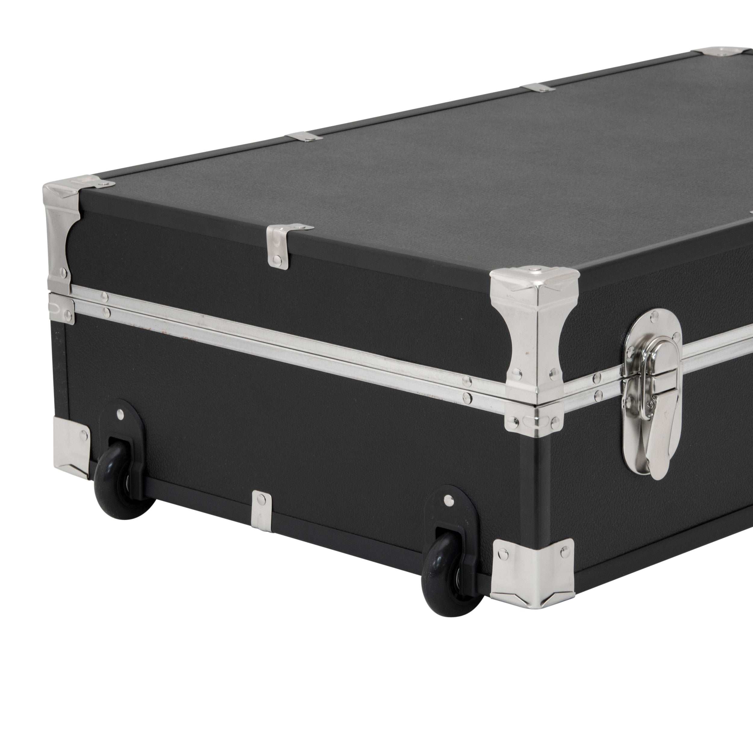 Wheels for easy moving - Seward Under the Bed 31" Trunk with Wheels & Lock, Black