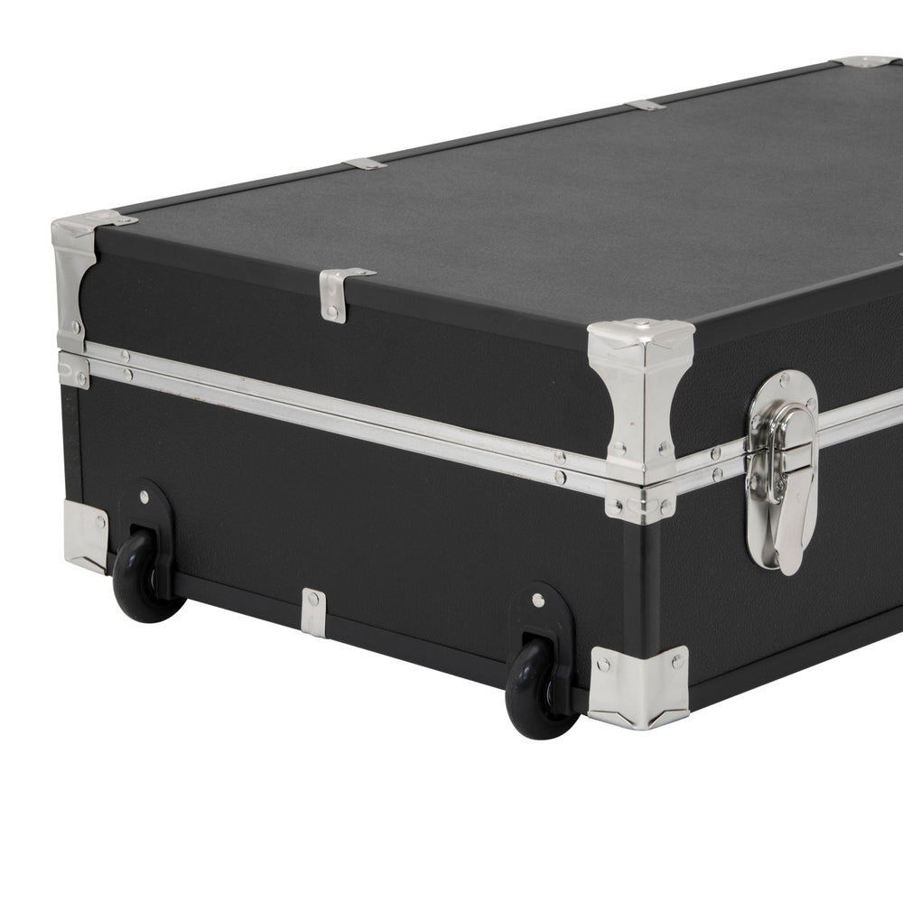 Wheels for easy moving - Seward Under the Bed 31" Trunk with Wheels & Lock, Black